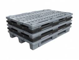 Паллет (поддон) пластиковый перфорированный вкладываемый на 3-х полозьях, 1200х800х150 мм, серый [02.122.91.PE]