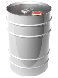 Бочка металлическая с ребром жесткости и крышкой берикап 57мм, 27 л, белый [БМ 27 с ребром]