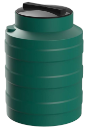 Бочка (емкость) пластиковая вертикальная с крышкой, 100 л, зеленый [TV100S2]