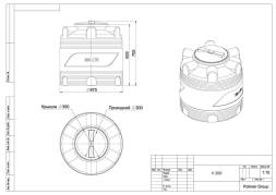 Бочка (емкость) пластиковая вертикальная с крышкой, 200 л, черный [TV200S2]