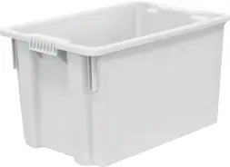 Ящик пластиковый сплошной, 600x400x350 мм, 63 л, белый [603 м]